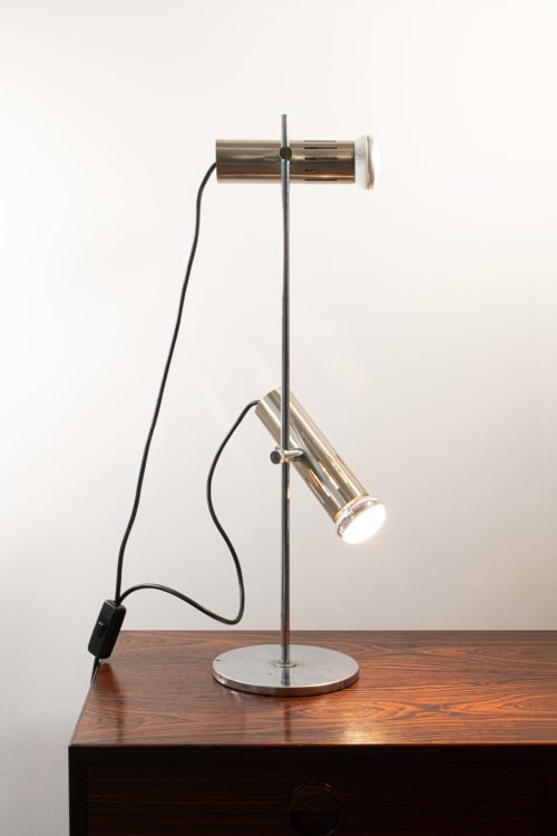 Alain Richard for Disderot desk or table lamp model A4 marble base double spot