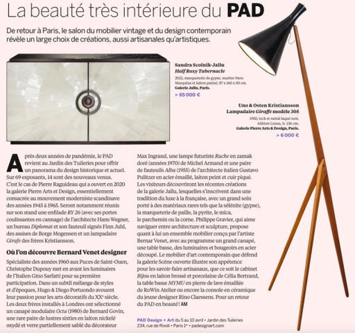 Beaux Arts Magazine - Galerie Pierre Arts & Design